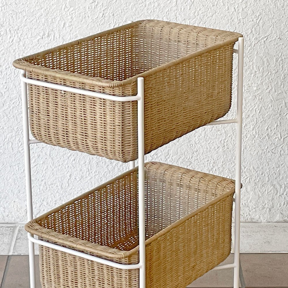 イデー IDEE ワラビー WALLABY バスケットスタンド BASKET STAND ラタン スチール ホワイト ◇