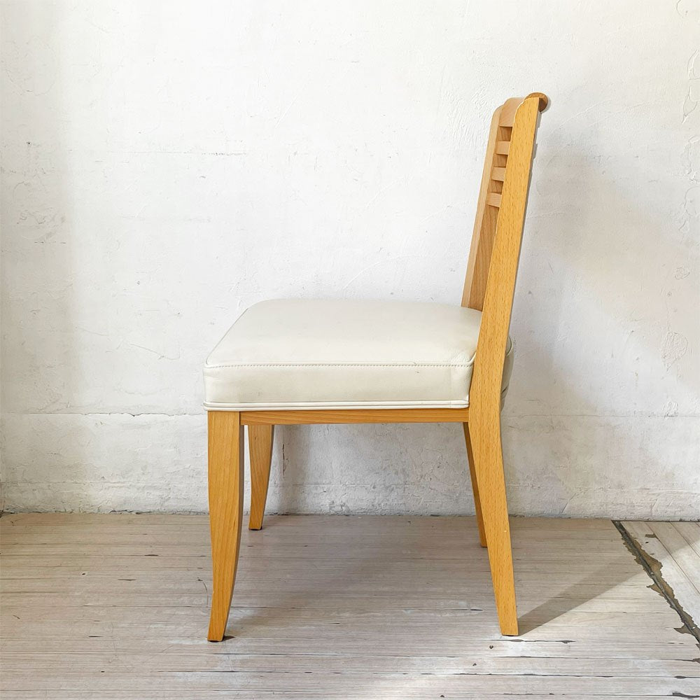 カッシーナイクスシー Cassina ixc. カジノ CASINO ダイニングチェア ビーチ材 レザーシート オフホワイト系 フィリップ・ユーレル Philippe Hurel B ★