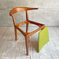 ウッドユウライクカンパニー WOOD YOU LIKE COMPANY アイチェア クッション AI CHAIR ハーフアームチェア チェリー無垢材 ファブリック ライトグリーン 座面張替済 A ♪
