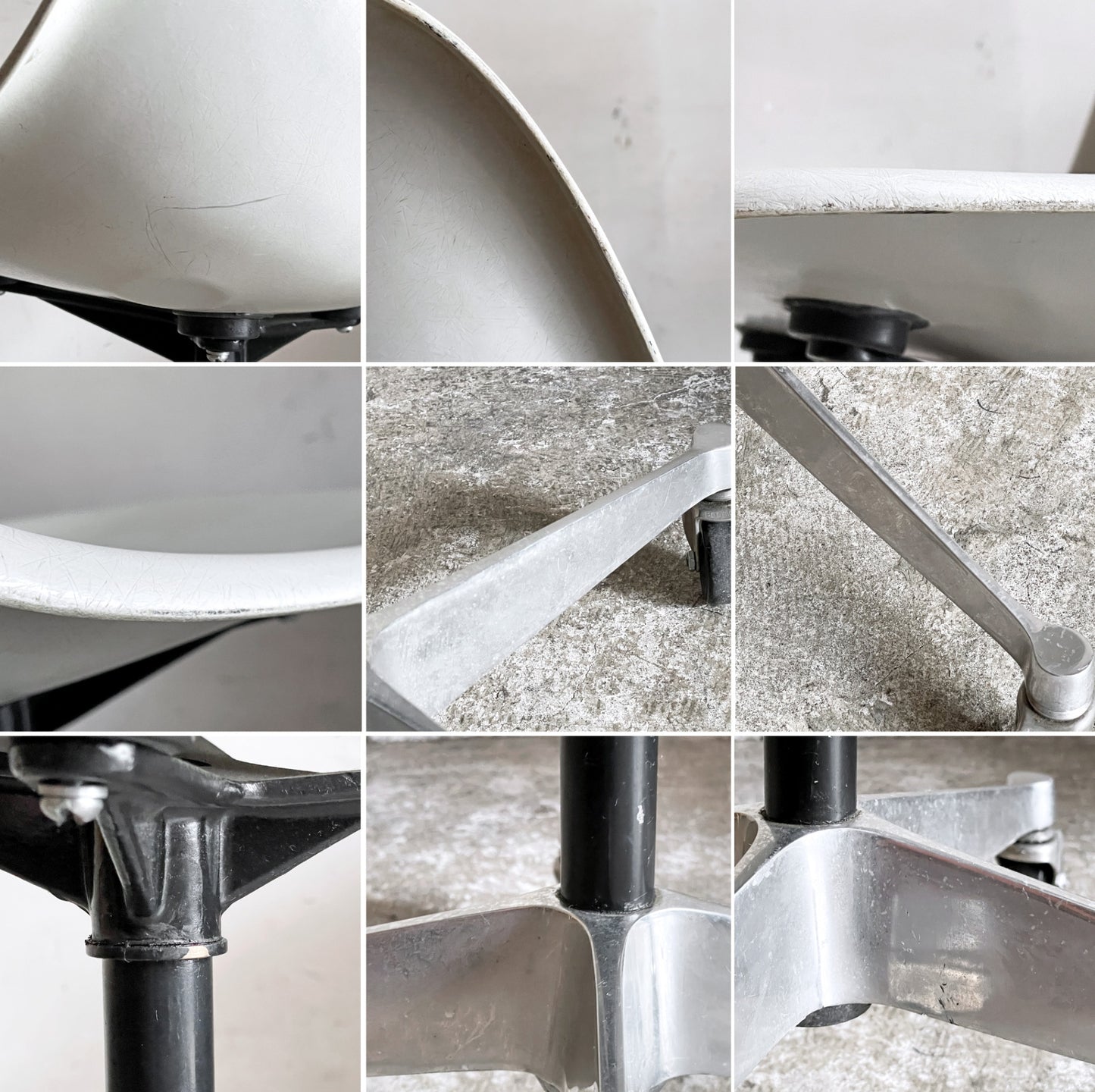 ハーマンミラー Herman Miller サイドシェルチェア セカンド 2nd FRP パーチメントカラー キャスターベース イームズ ビンテージ ■