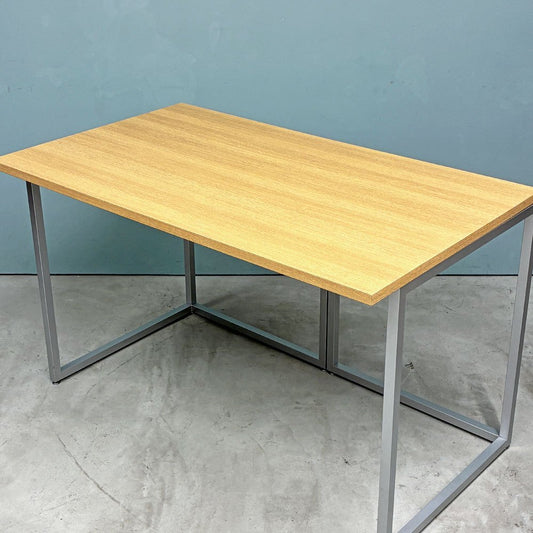 ビスレー BISLEY デスクプラン DESK PLAN Lフット ワーキングテーブル デスク オーク メラミン天板 スチール脚 W120cm イギリス ◎