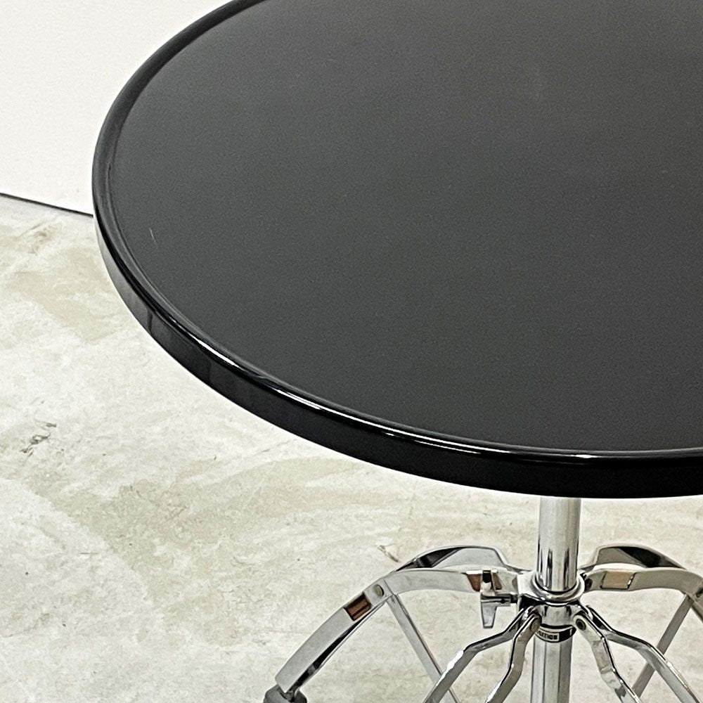 ダルトン DULTON X4 table X4テーブル カフェテーブル サイドテーブル ラウンド スチール クロームメッキ ブラック 折りたたみ式 インダストリアル 廃番 ●