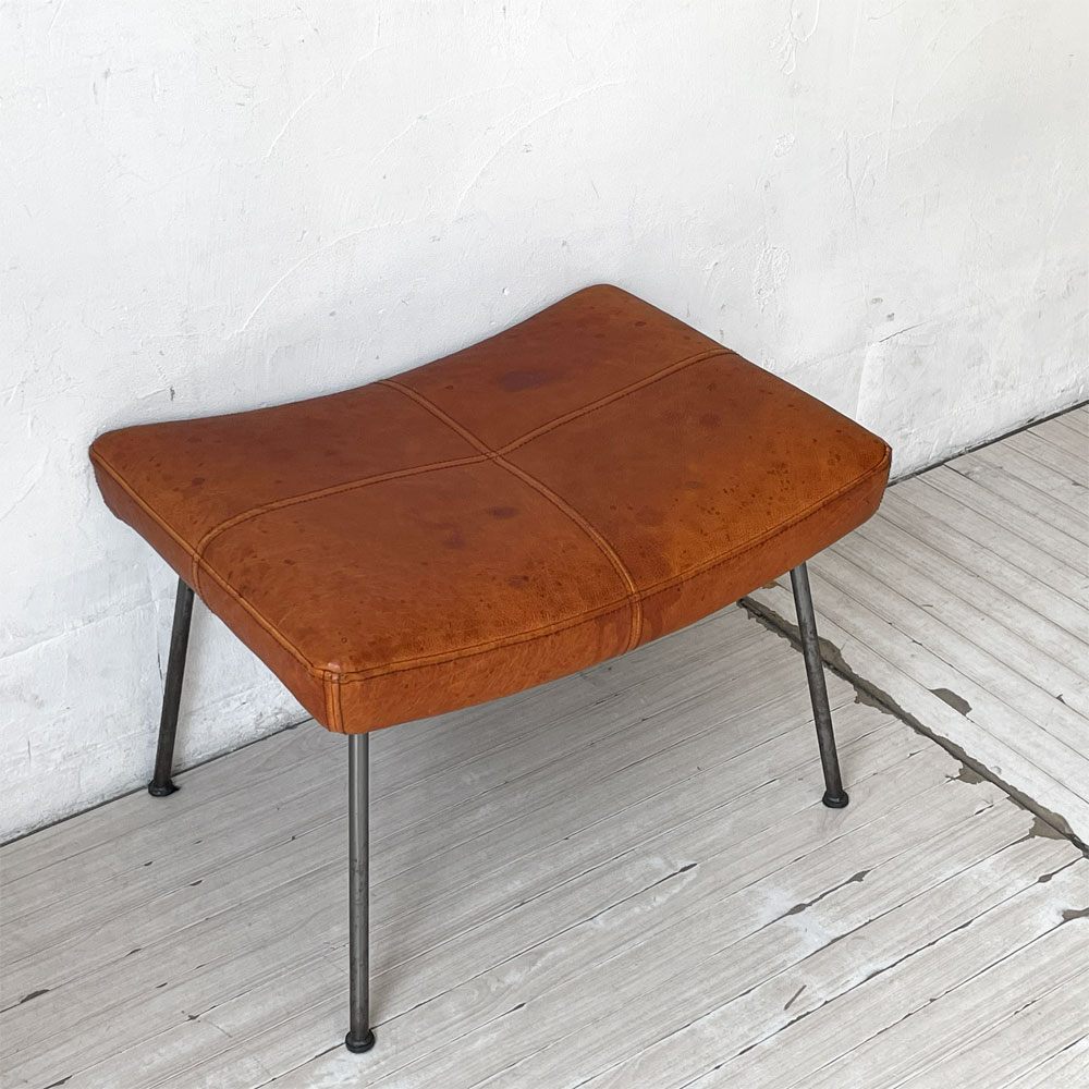 トラックファニチャー TRUCK FURNITURE ファロードレザー オットマン L-1 ナラ無垢材 牛革 インダストリアル ビンテージスタイル 定価￥103.400- ★