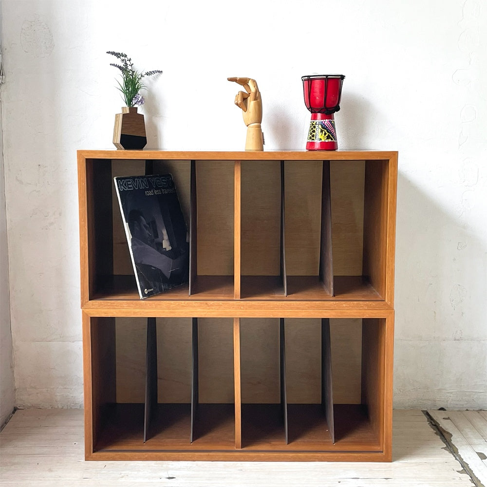 ジャパンビンテージ Japan Vintage レコードラック record rack 2個セット ボックス収納 日本の古家具 古道具 ★