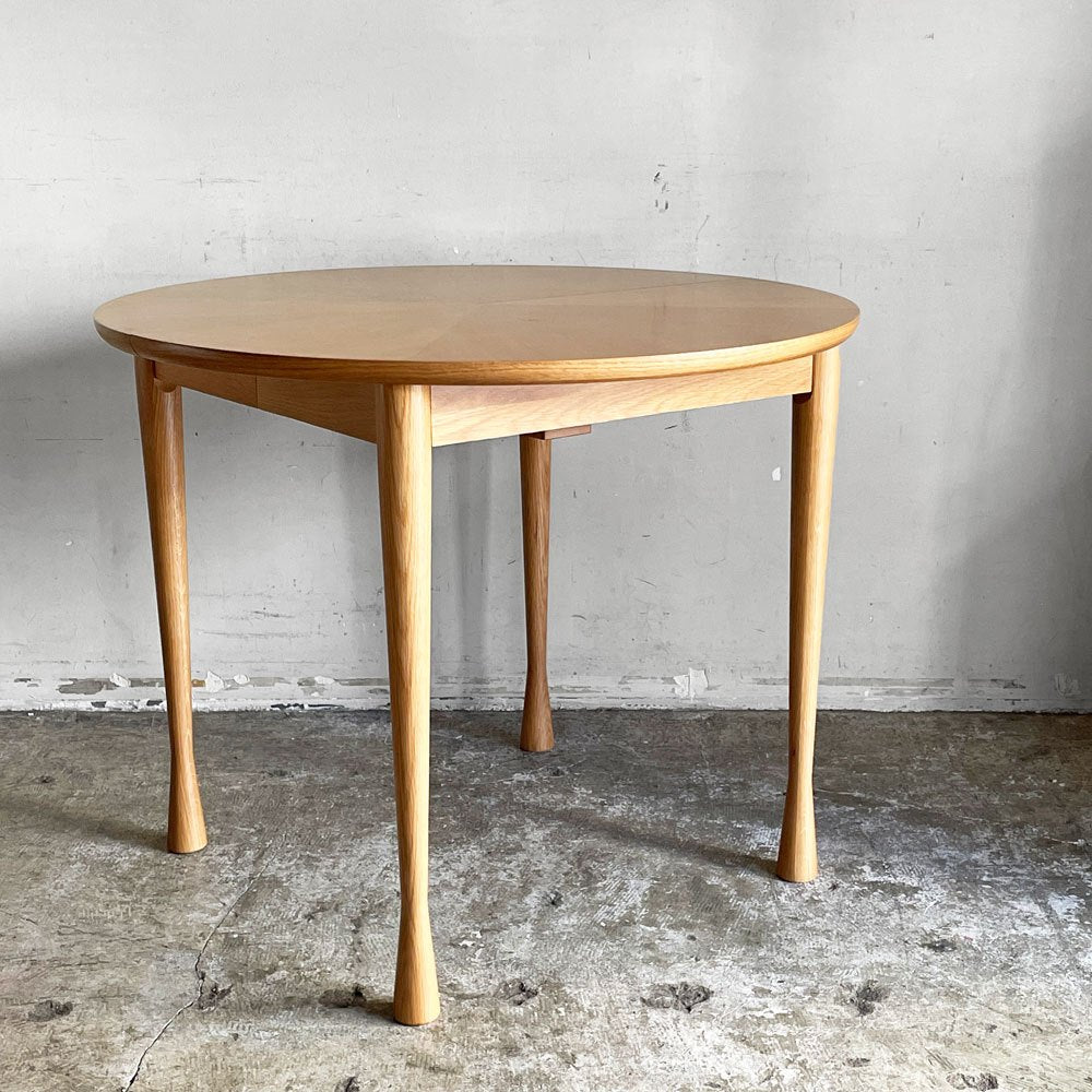 ジャーナルスタンダードファニチャー j.s.F アロスラウンドテーブル AROS ROUND TABLE 伸長式ダイニングテーブル エクステンション ナチュラル ホワイトオーク材 Φ90cm ■