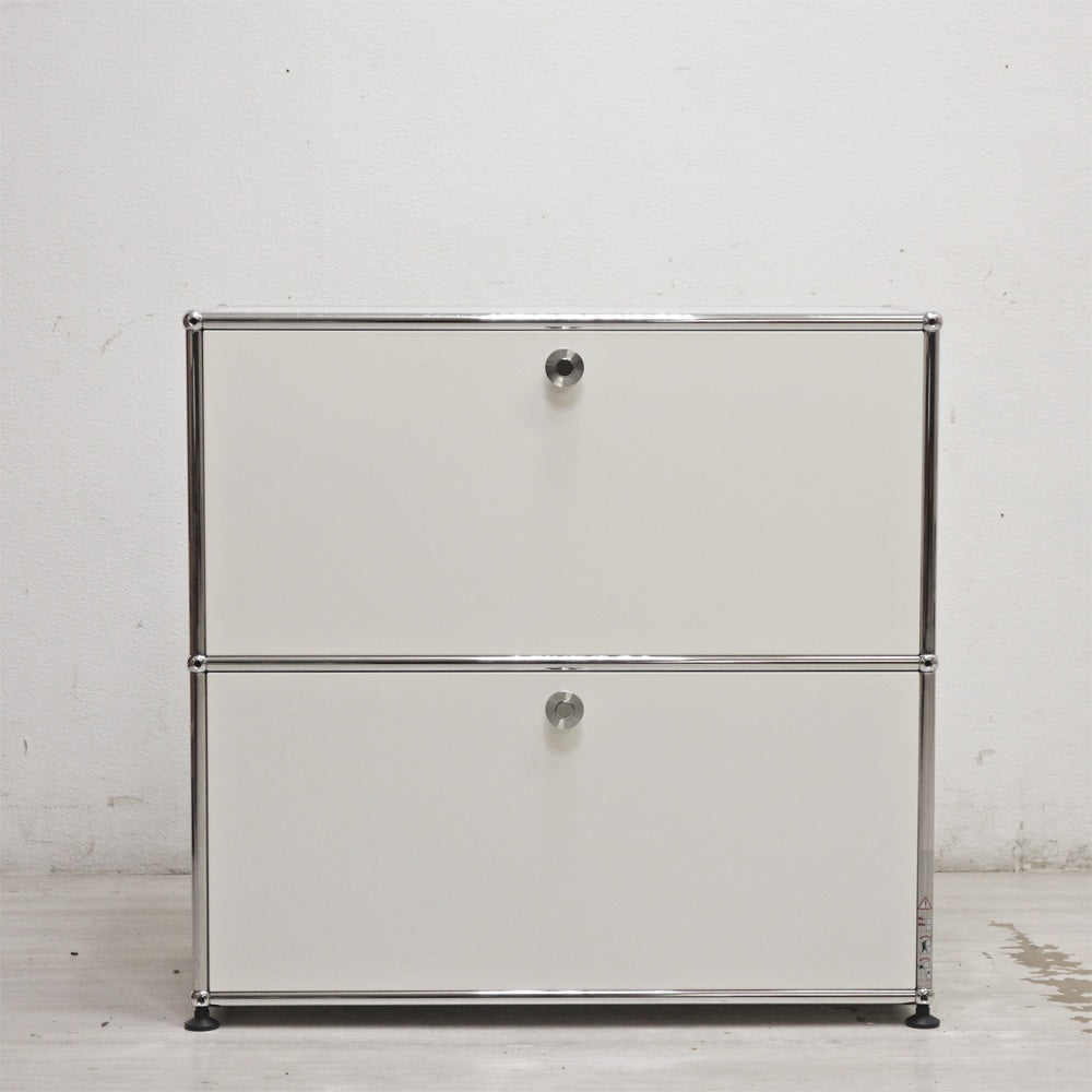 ユーエスエムハラー USMハラー USM Haller モジュラーファニチャー TVボード 1列2段 ドロップダウン x1 ドロワー x1 W77×D37cm ●