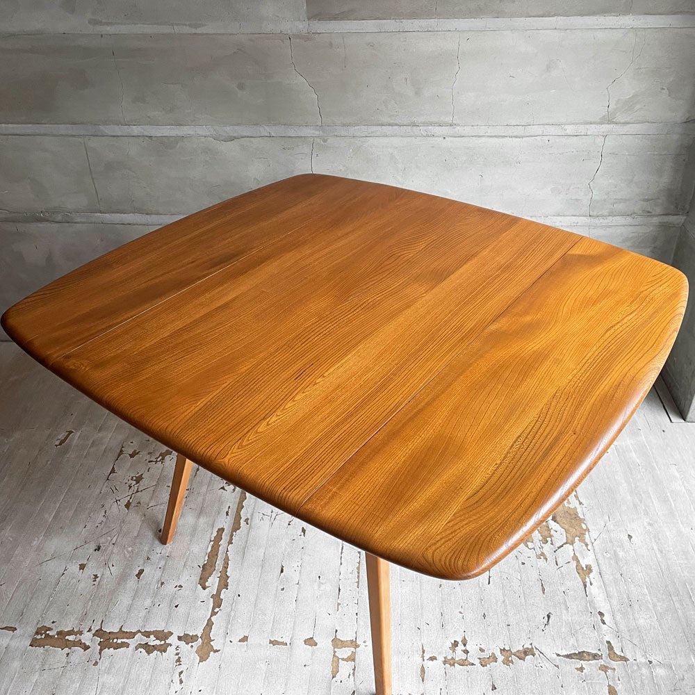 アーコール Ercol ドロップリーフテーブル バタフライテーブル ダイニングテーブル エルム材×ビーチ材 UKビンテージ 英国家具 ♪