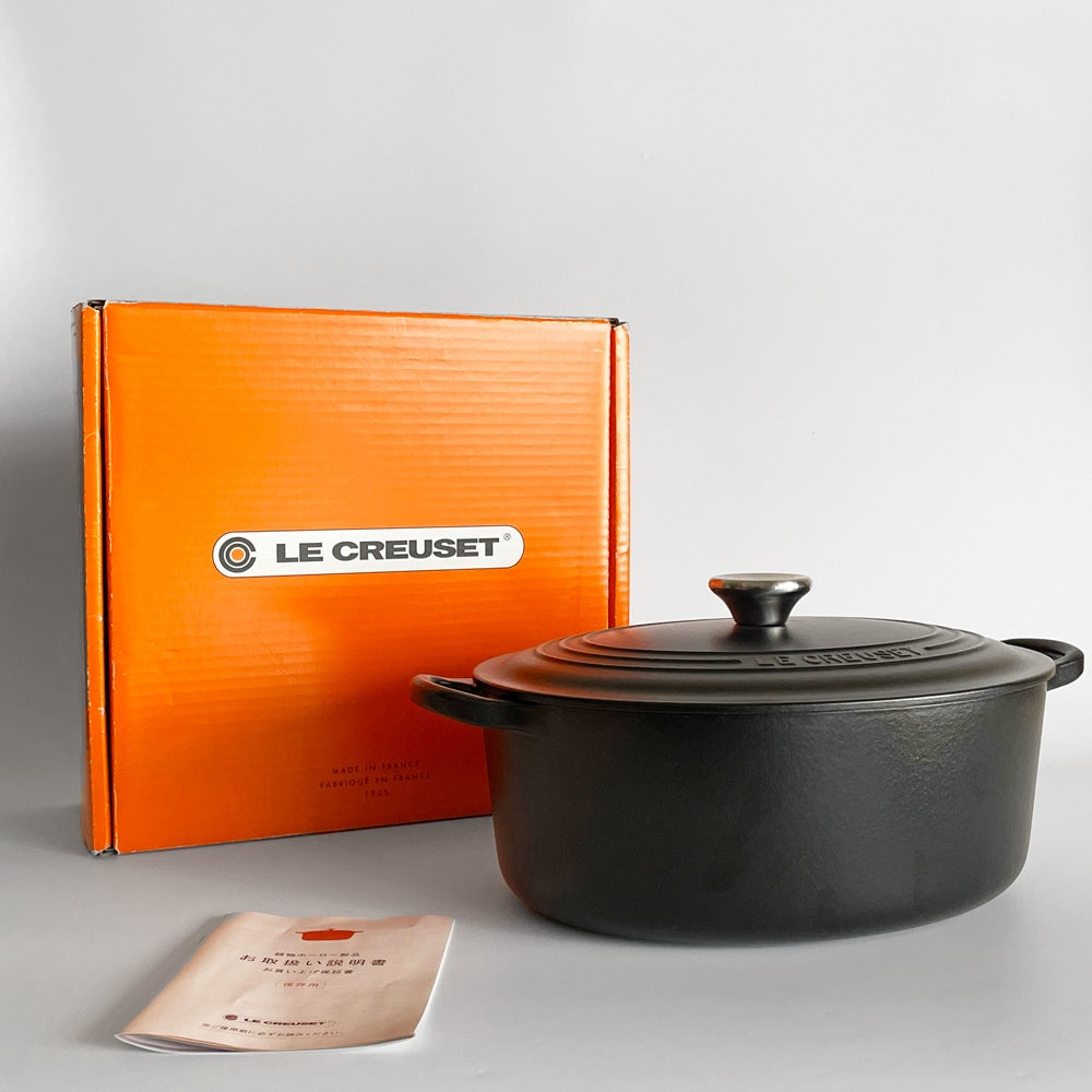 ルクルーゼ LE CREUSET ココットオーバル 両手鍋 33cm マットブラック 鋳物 フランス ■