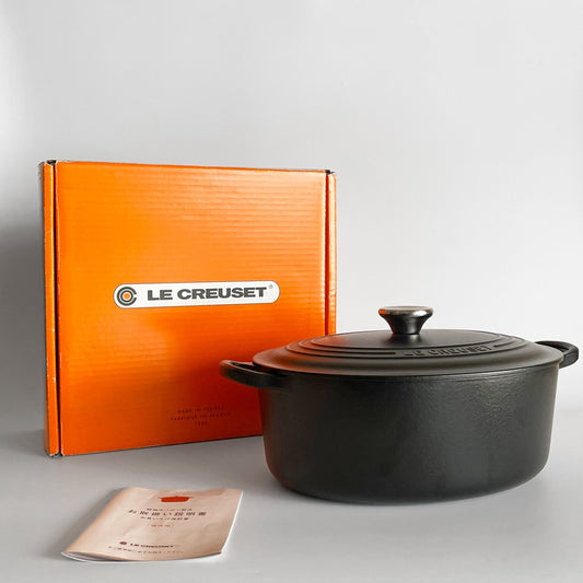 ルクルーゼ LE CREUSET ココットオーバル 両手鍋 33cm マットブラック 鋳物 フランス ■