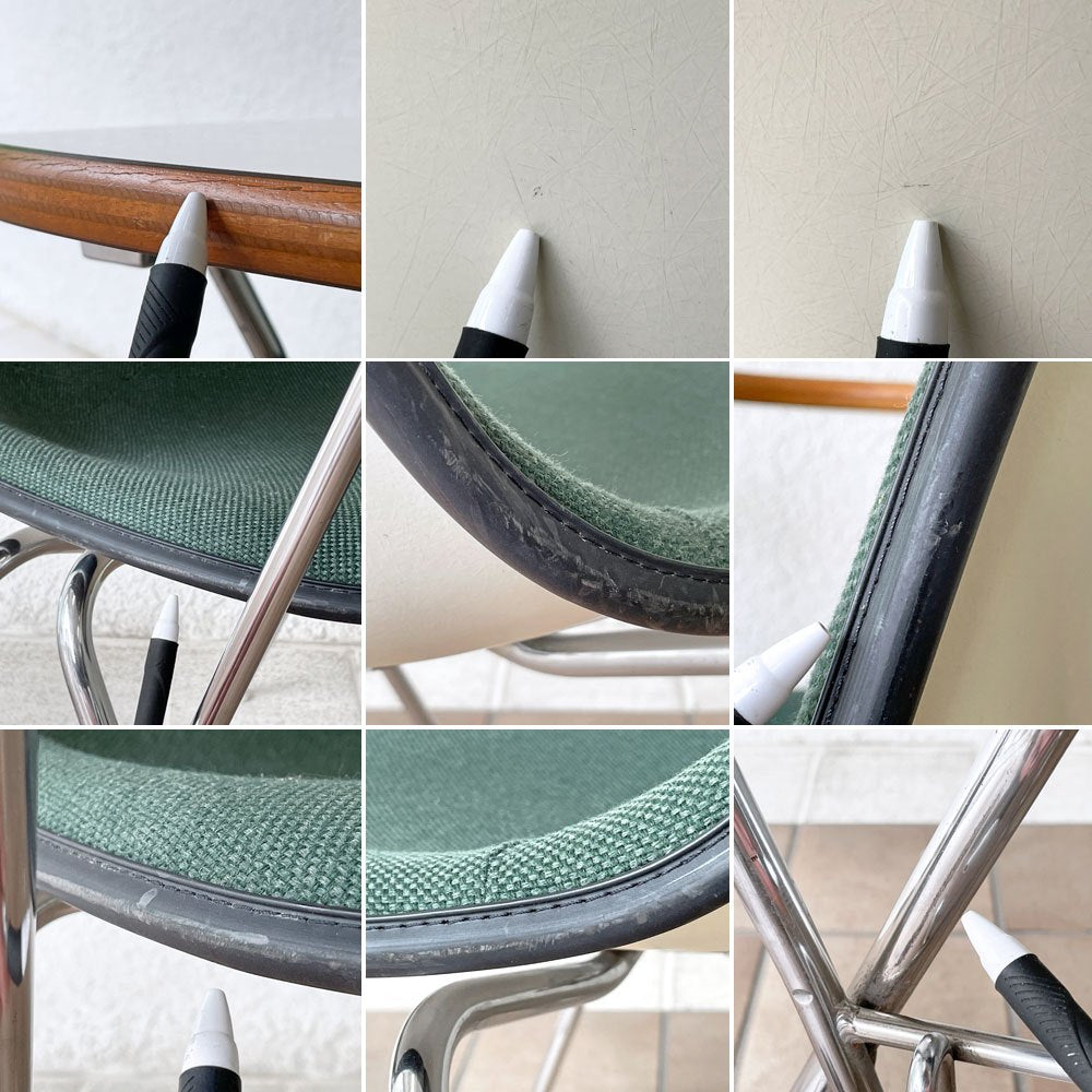 ハーマンミラー Herman Miller サイドシェルチェア セカンド 2nd ビンテージ アプホルスター スクールベース 肘掛けテーブル付 イームズ ミッドセンチュリー B ◇