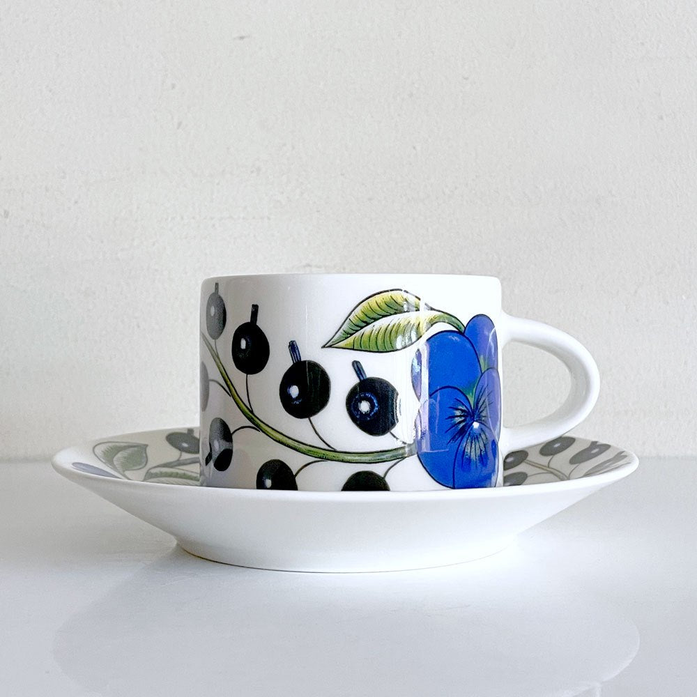 アラビア ARABIA パラティッシ PARATIISI ティーカップ&ソーサー ブルー&イエロー ビルガー・カイピアイネン Birger Kaipiainen フィンランド 北欧食器 C ■