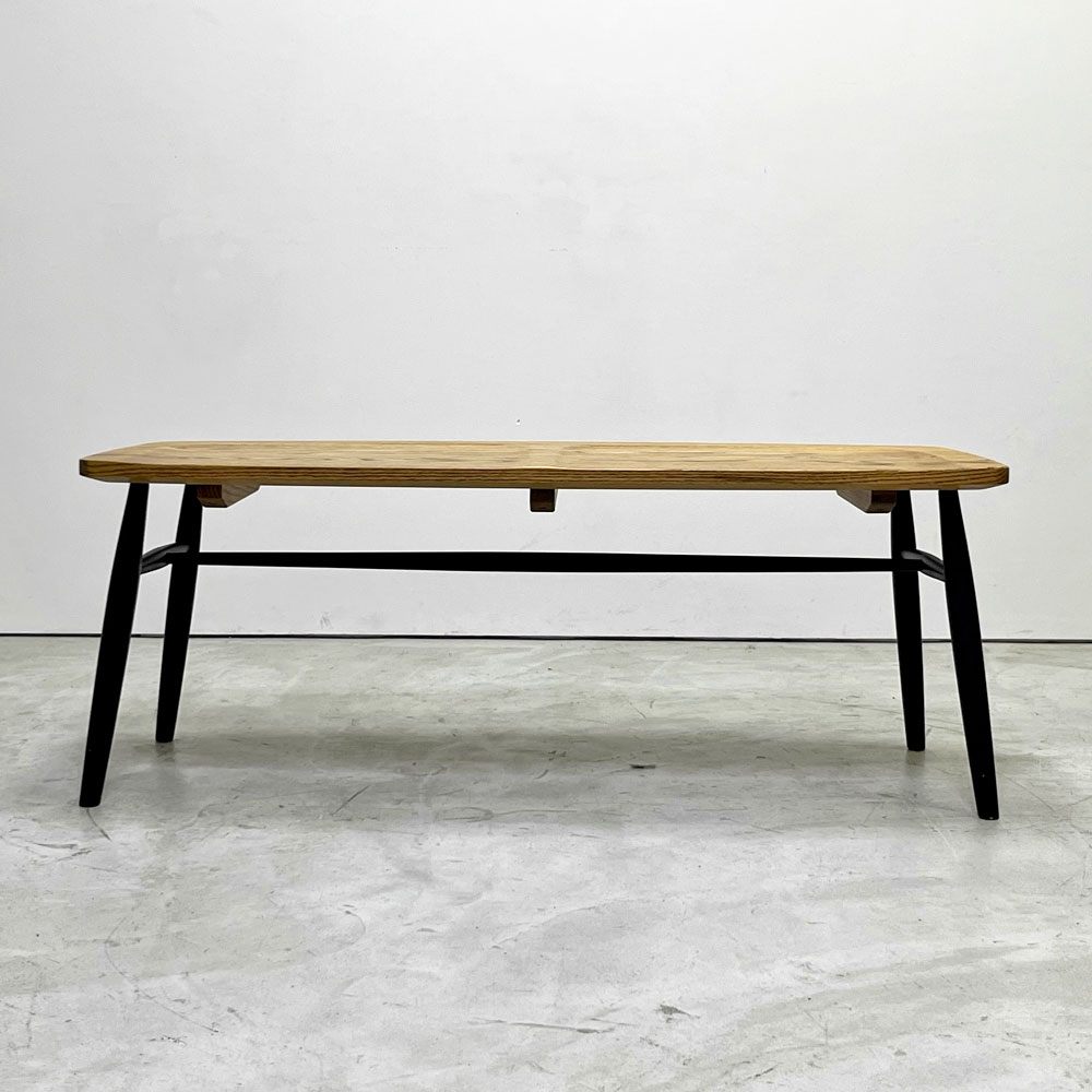 モモナチュラル MOMO Natural ベンチ SB BENCH オーク無垢材 ミディアムオイル塗装 2人掛け W110cm 板座 座繰り ●