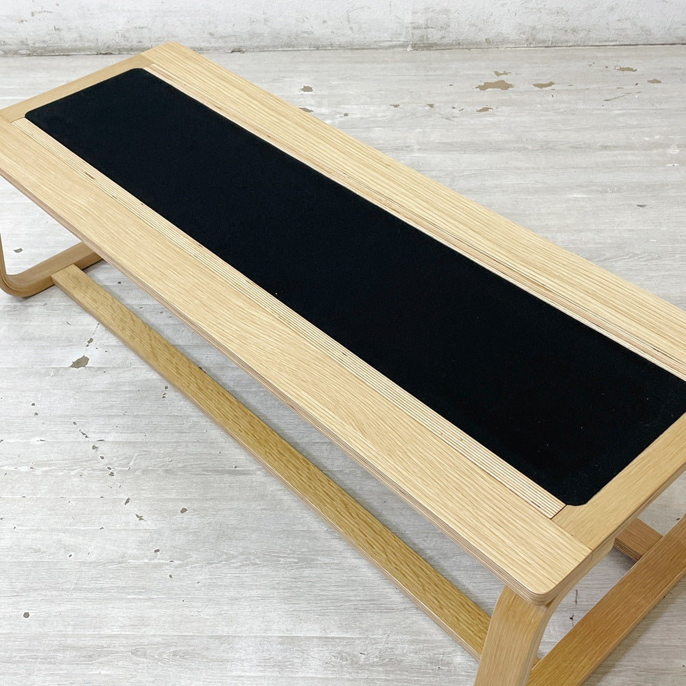 無印良品 MUJI リビングでもダイニングでもつかえるベンチ オーク材 グレーファブリック プライウッドフレーム ナチュラルデザイン ●