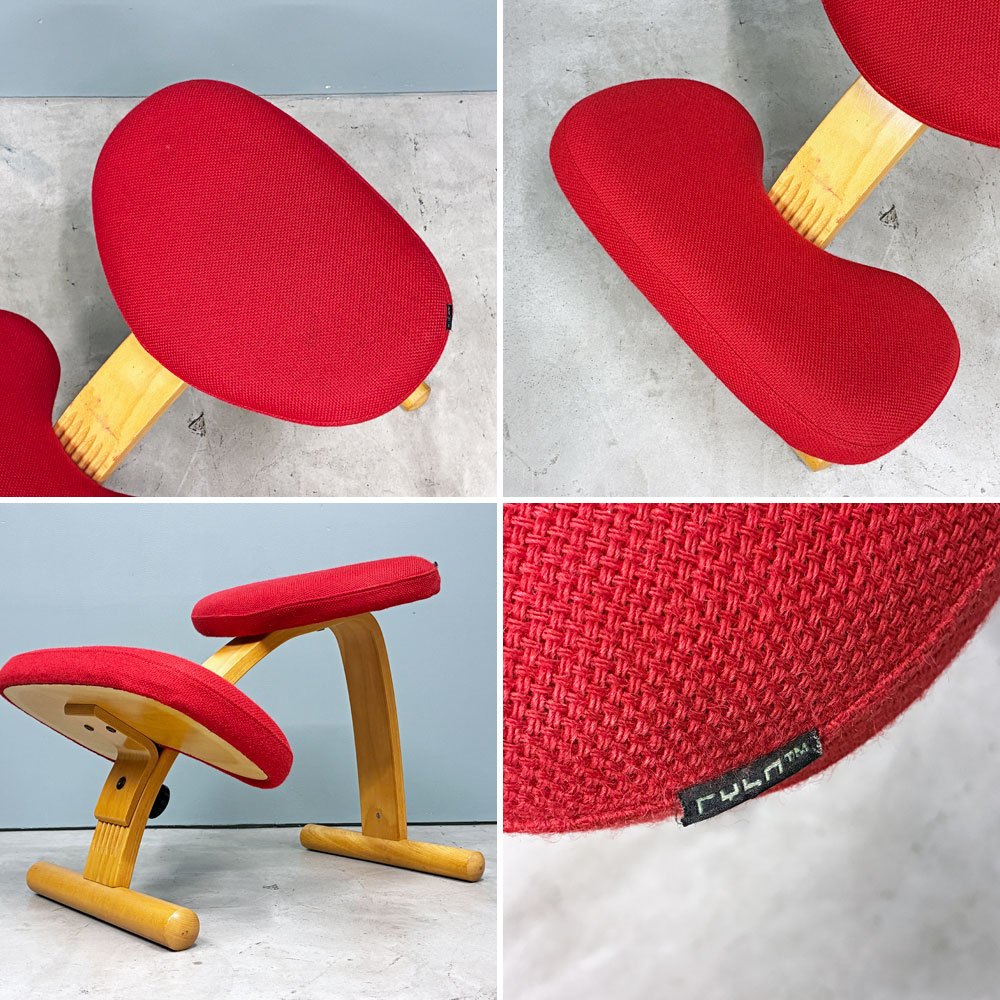 リボ Rybo バランスイージー Balans Easy バランスチェア レッド 学習椅子 姿勢矯正 ノルウェー 北欧家具 ◎