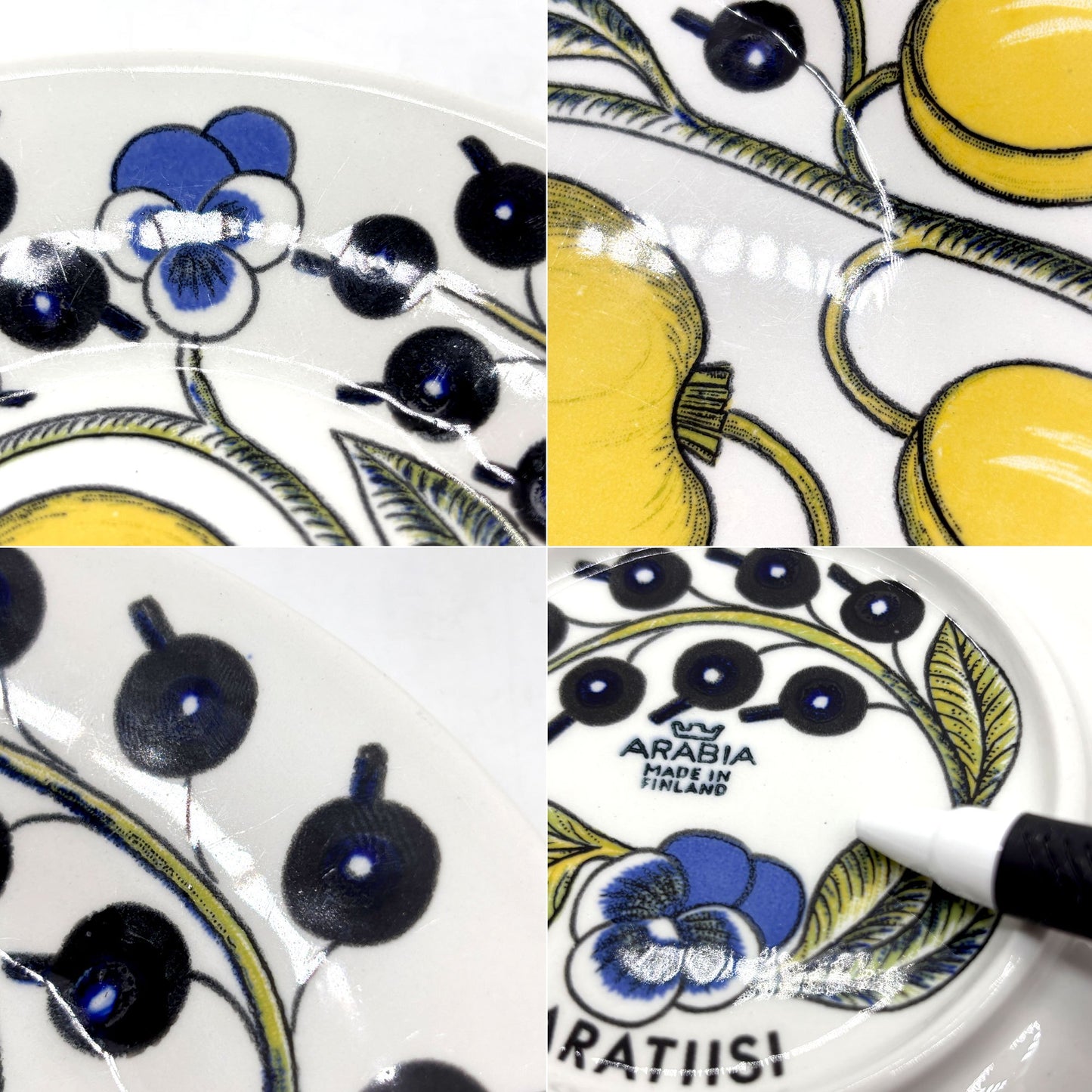 アラビア ARABIA パラティッシ PARATIISI プレート 17cm 1969-71年 初期ロゴ フィンランド ビンテージ 北欧食器 B ●