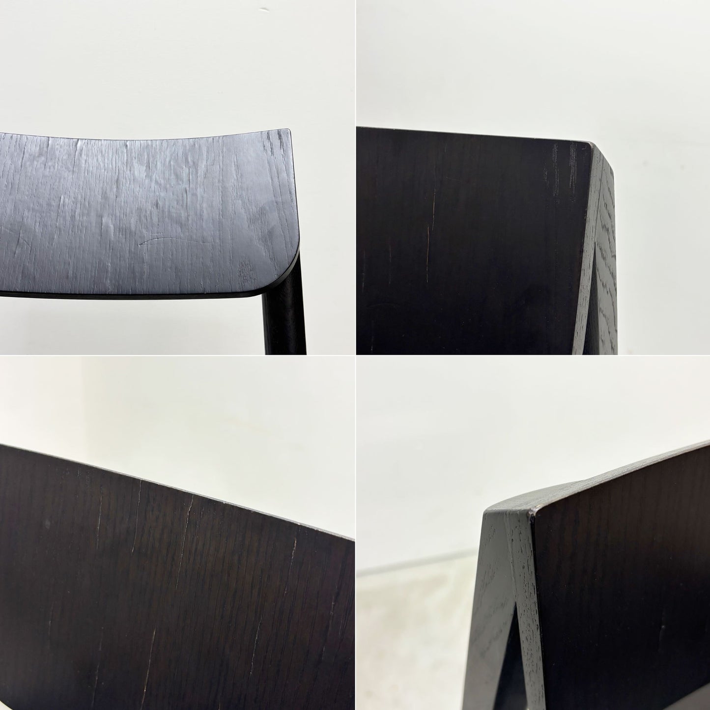 モダンデザイン Modern Design カウンターチェア ハイチェア ハイスツール オーク材 ブラック塗装 A ●