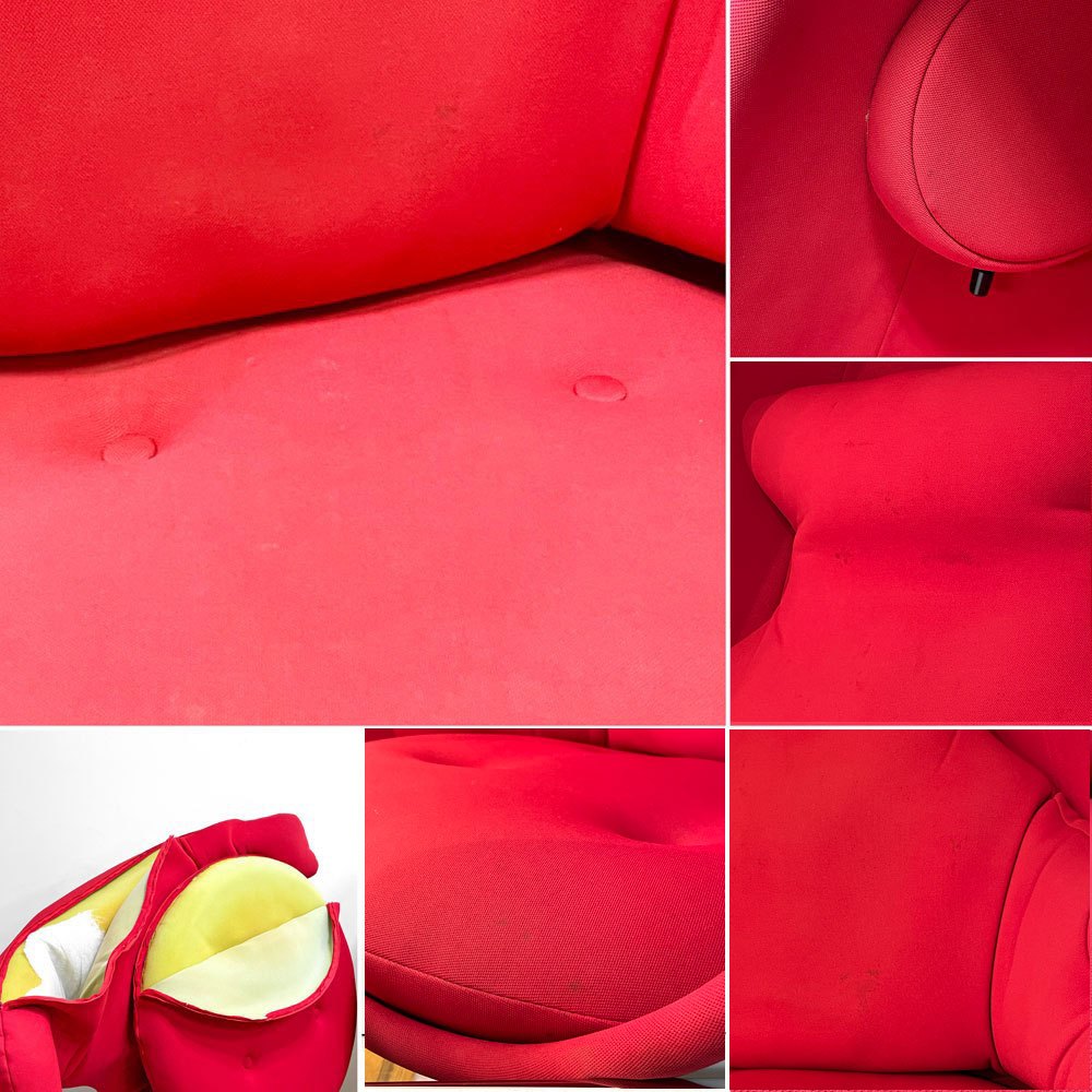 ヘンリックソーラーセン Henrik Thor-Larsen オヴァリアエッグチェア Ovalia Egg Chair FRP ホワイト×レッド ステレオスピーカー内蔵 オットマン付き ビンテージ スペースエイジ ●