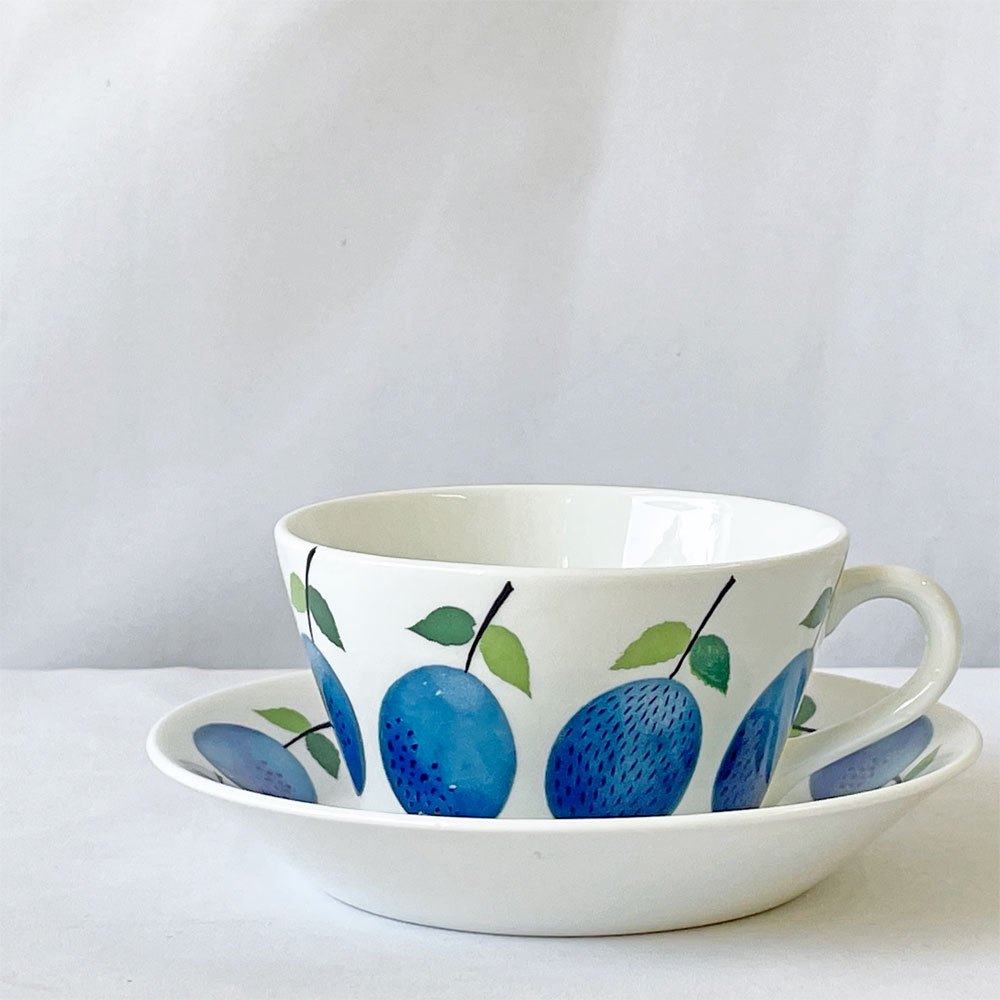 グスタフスベリ GUSTVSBERG プルーヌス Prunus ティーカップ＆ソーサー ビンテージ 北欧食器 スティグ・リンドベリ Stig Lindberg ◇