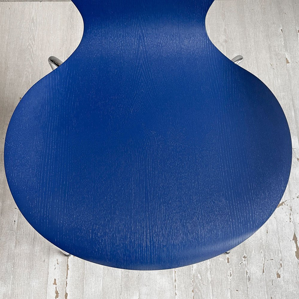 フリッツハンセン Fritz Hansen セブンチェア カラードアッシュ アイブルー AI BLUE スタッキングチェア アルネ・ヤコブセン 廃番カラー デンマーク 北欧家具 A ♪