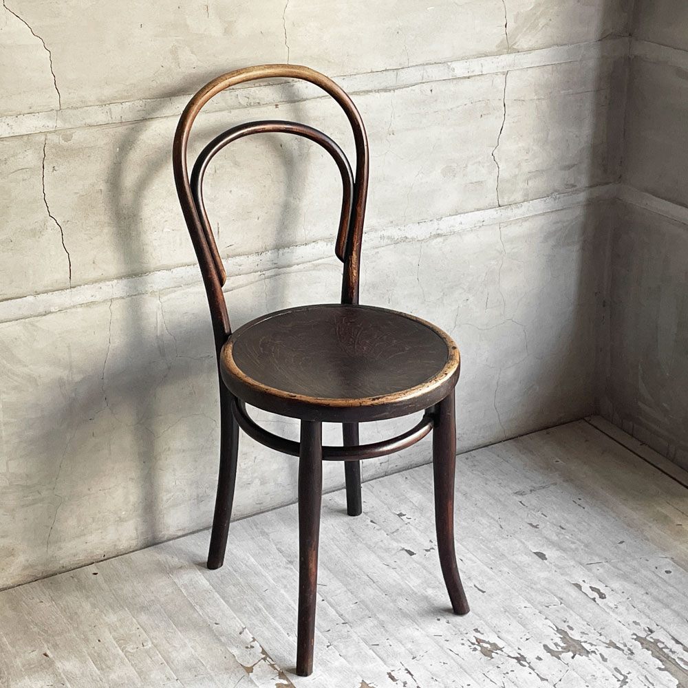 トーネット THONET No.14 ダイニングチェア ラウンドバック ベントウッドチェア 曲木 チェコ製 ビンテージ ♪