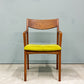 木蔵 BOKURA ピーチェア P chair ハーフアーム ダイニングチェア ウォールナット ファブリックシート イエローグリーン 北欧モダン 定価￥43,890- B ◎