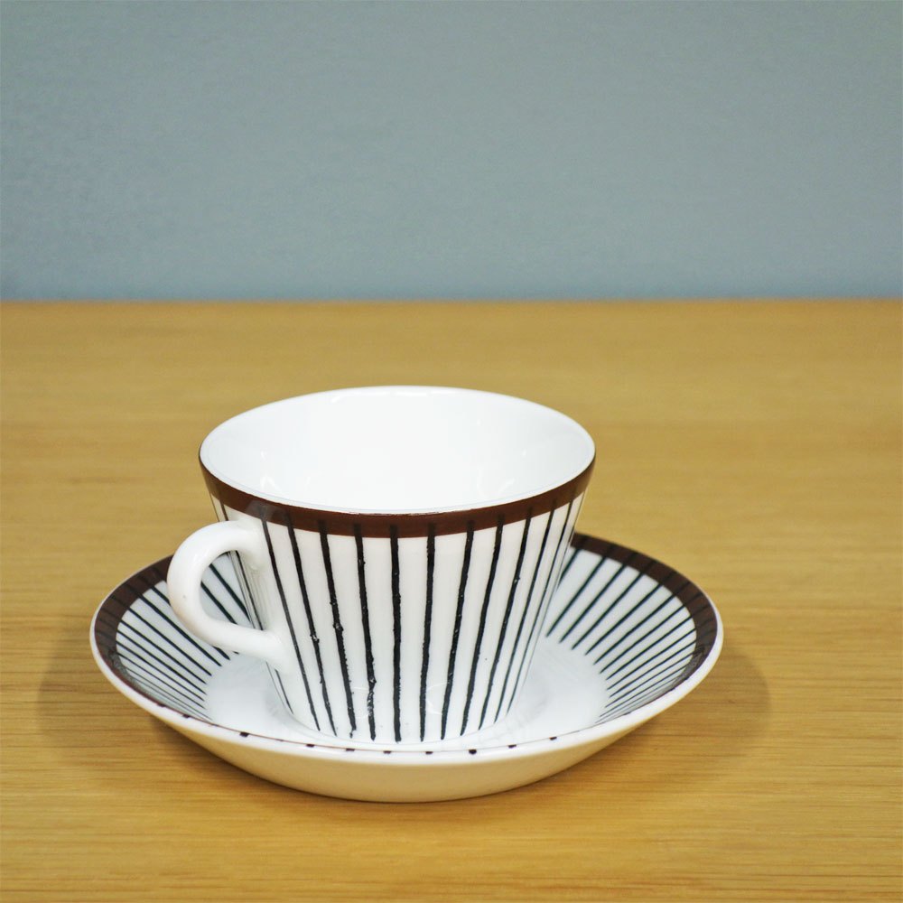 グスタフスベリ GUSTVSBERG スピサリブ SPISA RIBB コーヒーカップ＆ソーサー ビンテージ 北欧食器 ◎