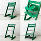 ストッケ STOKKE トリップトラップ TRIPP TRAPP ベビーチェア キッズチェア S/N6～ ガード・グライダー付き グリーン ノルウェー 北欧家具 ●