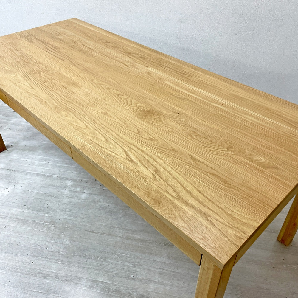 無印良品 MUJI 木製テーブル ダイニングテーブル オーク無垢集成材 引き出し3杯付 Ｗ180cm 参考定価99,900円 ●