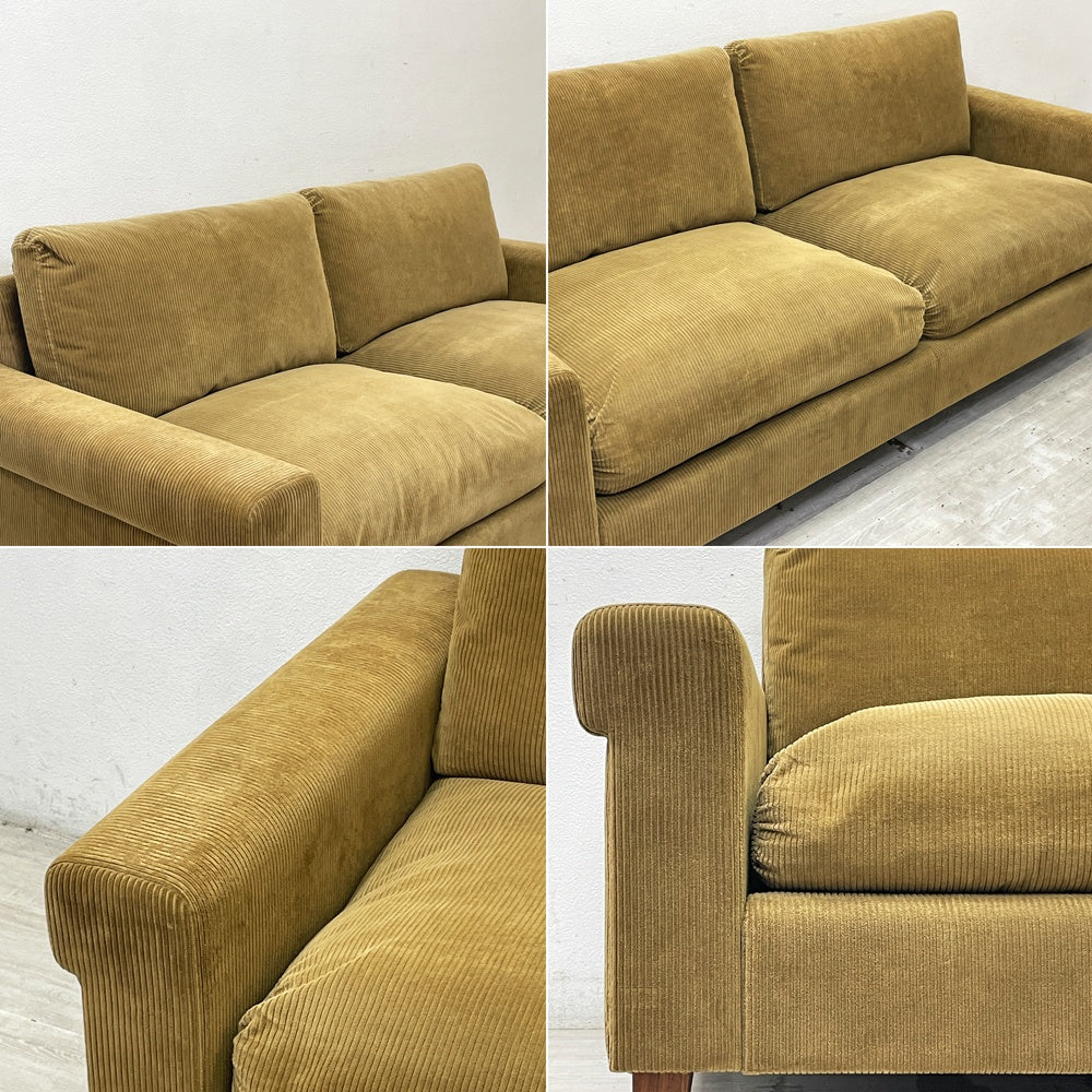 トラックファニチャー TRUCK FURNITURE FKソファ FK SOFA 3P w204cm F-21 コーデュロイ ウォールナット カバーリング ●