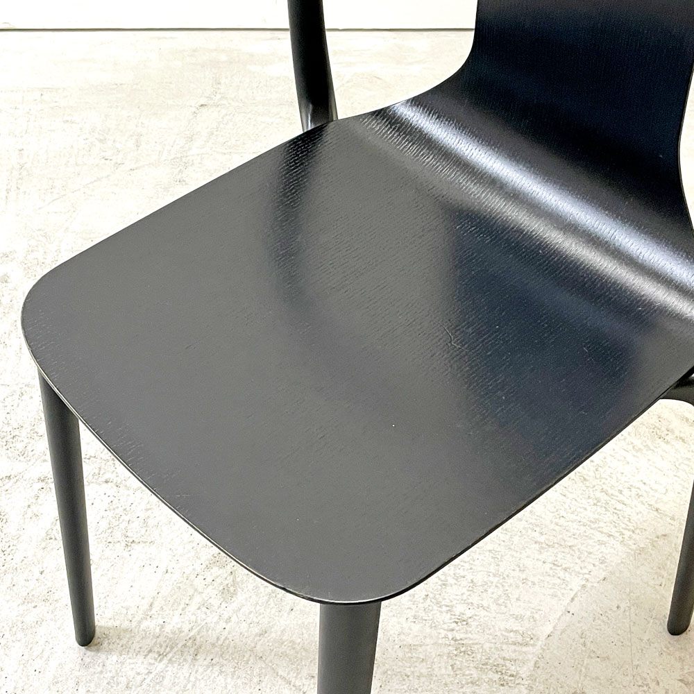 ヴィトラ Vitra ベルヴィルチェア Belleville Chair アームレスチェア ダイニングチェア スタッキングチェア アッシュ材 ブラック ロナン & エルワン・ブルレック D ●