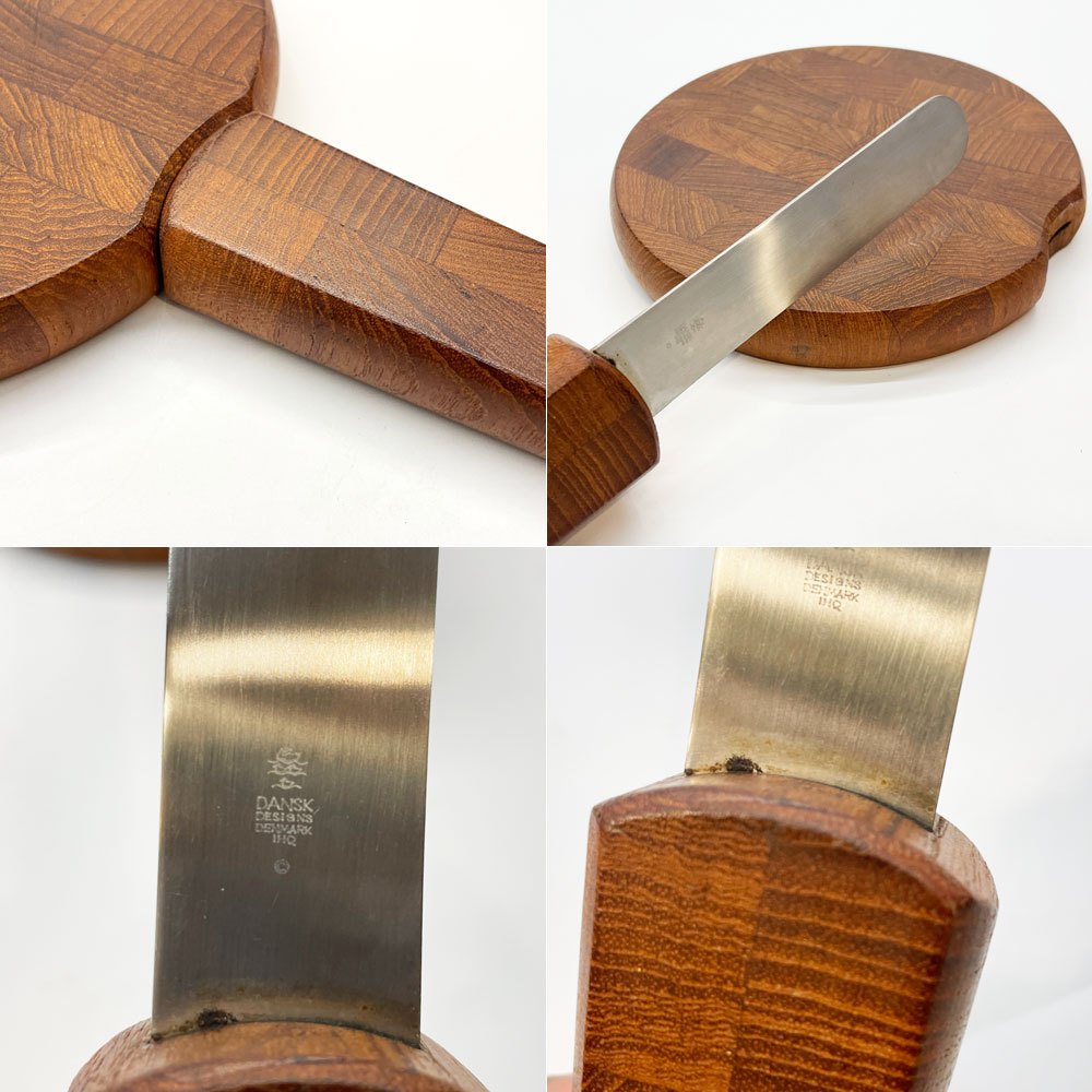 ダンスク DANSK カッティングボード＆ナイフ Lサイズ チーク材 無垢集成材 イェンス・クイストゴー Jens.H.Quistgaard JHQ 北欧デザイン ビンテージ ★
