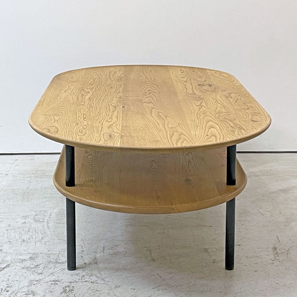 クラッシュゲート CRASH GATE イージーライフ Easy Life サーボ コーヒーテーブル オーバル SERVO COFFEE TABLE W105cm オーク材 ブラックスチール 関家具 展示品 ●