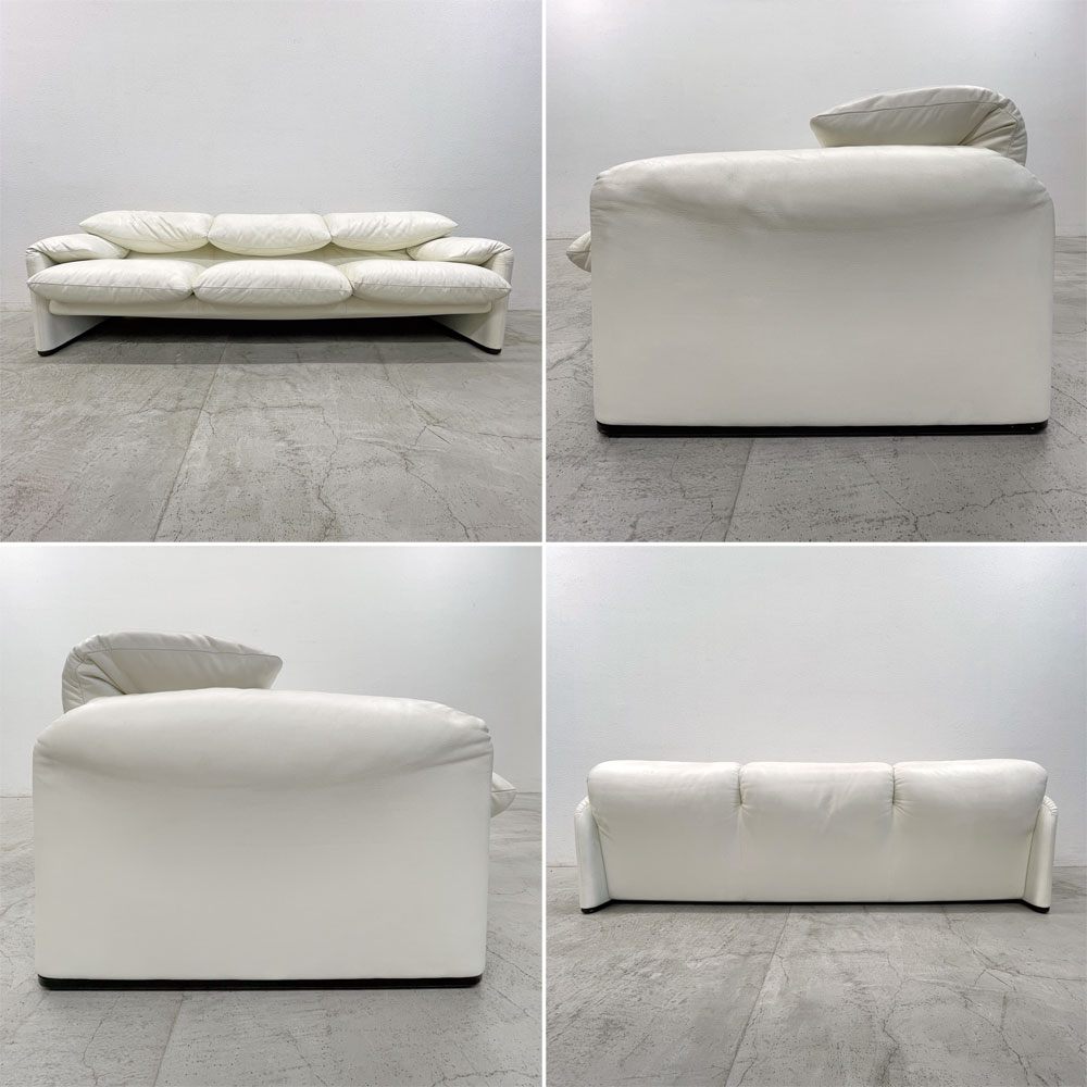 カッシーナイクスシー Cassina ixc. 675-3P マラルンガ MARALUNGA 3Pソファ 3人掛け W235cm 本革 ホワイト ヴィコ・マジストレッティ  定価￥2,629,000- 〓
