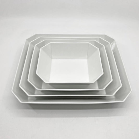 アリタジャパン 1616 / arita japan スタンダード TY スクエアボウル 4枚セット 柳原照弘 有田焼 陶器 ホワイト ●