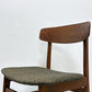 北欧ビンテージ Scandinavian Vintage ダイニングチェア チーク材 ファブリック ブラック系 デンマーク 北欧家具 ●