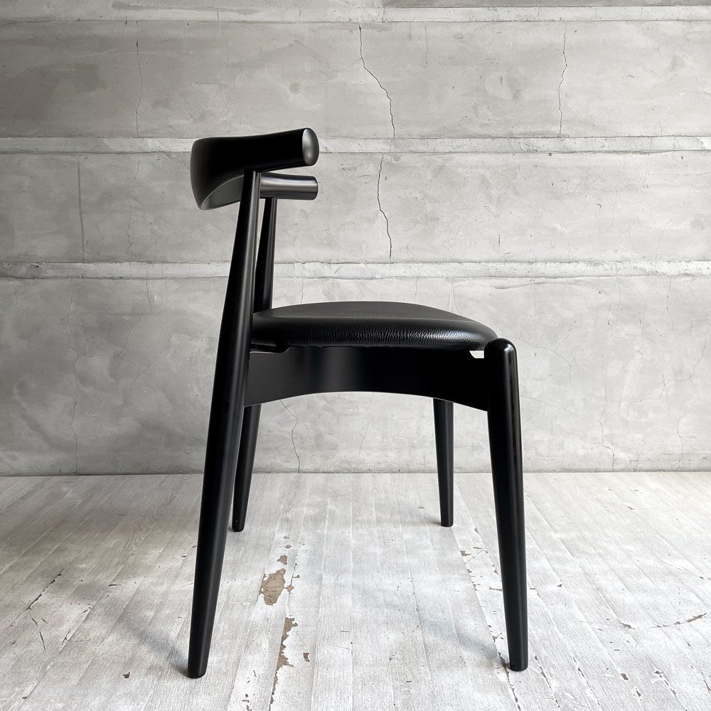 カールハンセン＆サン Carl Hansen & Son CH20 エルボーチェア オールブラック ビーチ材 レザー 本革 ハンス・J・ウェグナー 美品 ♪