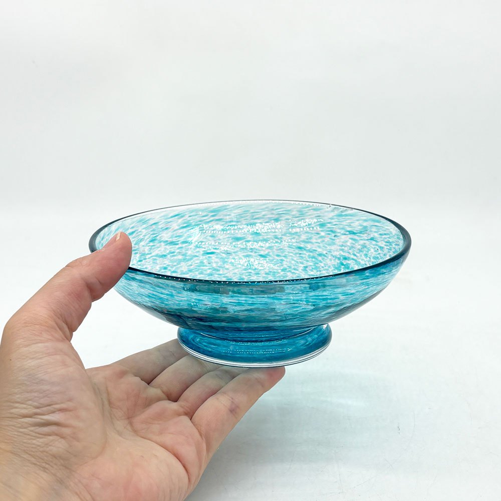 広沢葉子 Monet ガラス菓子器 ボウル 小鉢 宙吹き技法 現代作家 ●