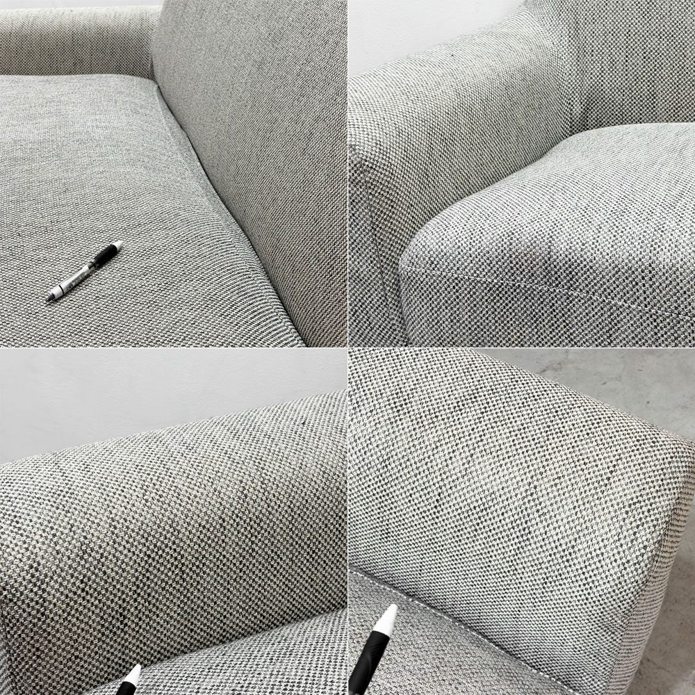 ウニコ unico ボアラム BOERUM カバーリングソファ 3シーター グレー系 ファブリック ラバーウッド材 クッション付き W190cm ●