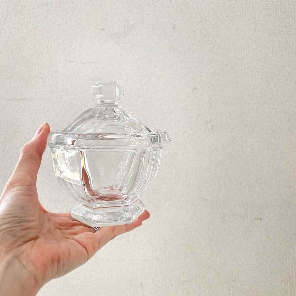 バカラ Baccarat アルクール Harcourt ミズーリ Missouri ジャムジャー シュガーポット Φ13cm スプーン欠品 クリスタルガラス フランス 廃番 ◎