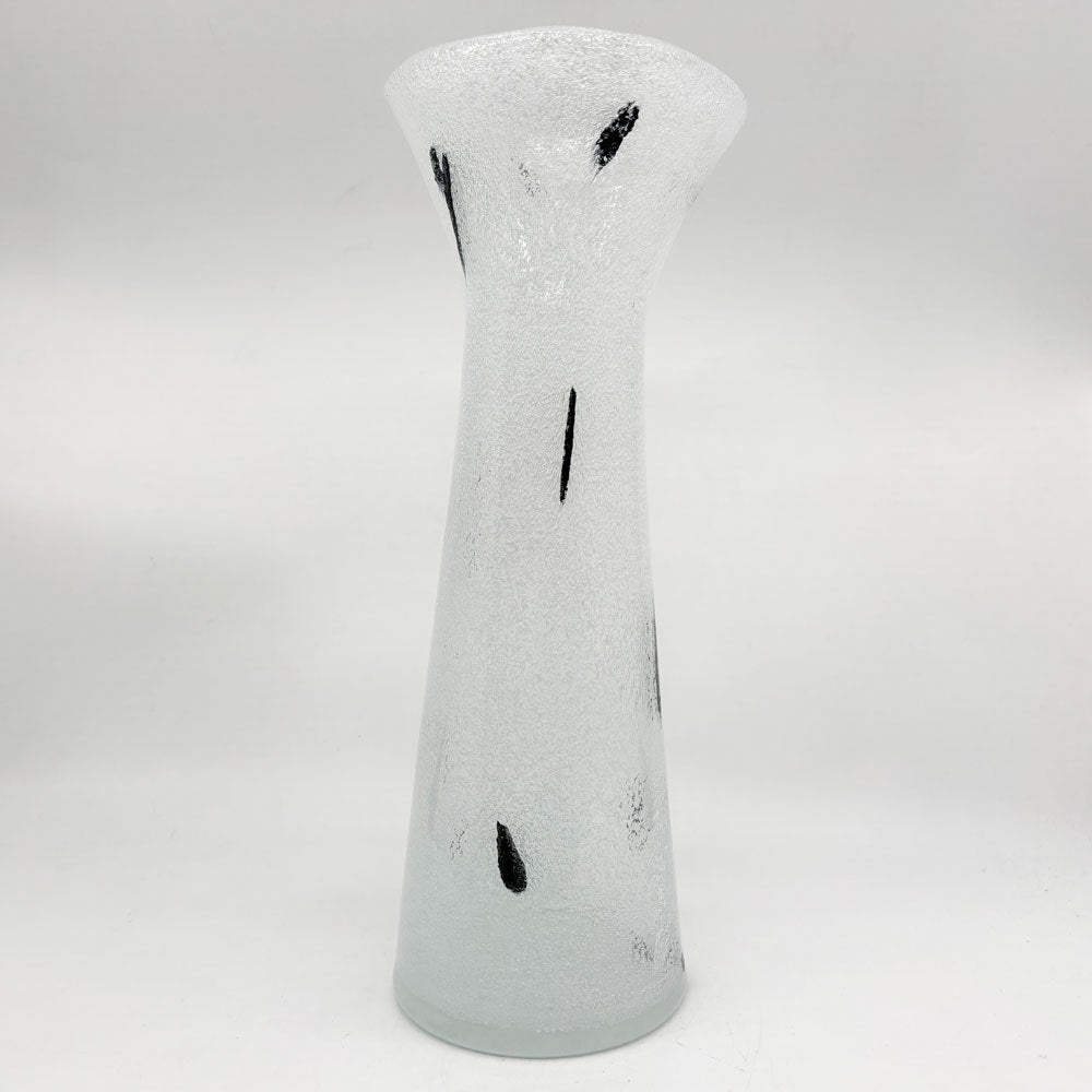 岩田藤七 ガラス花瓶 風雪 フラワーベース 気泡 H31cm 日本芸術院会員 文化功労者 ガラス作家 ●