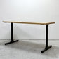 かなでもの KANADEMONO ザ・テーブル THE TABLE デスク W140xD62cm ラバーウッド Iライン脚 配線孔付き ナチュラル ブラック ●
