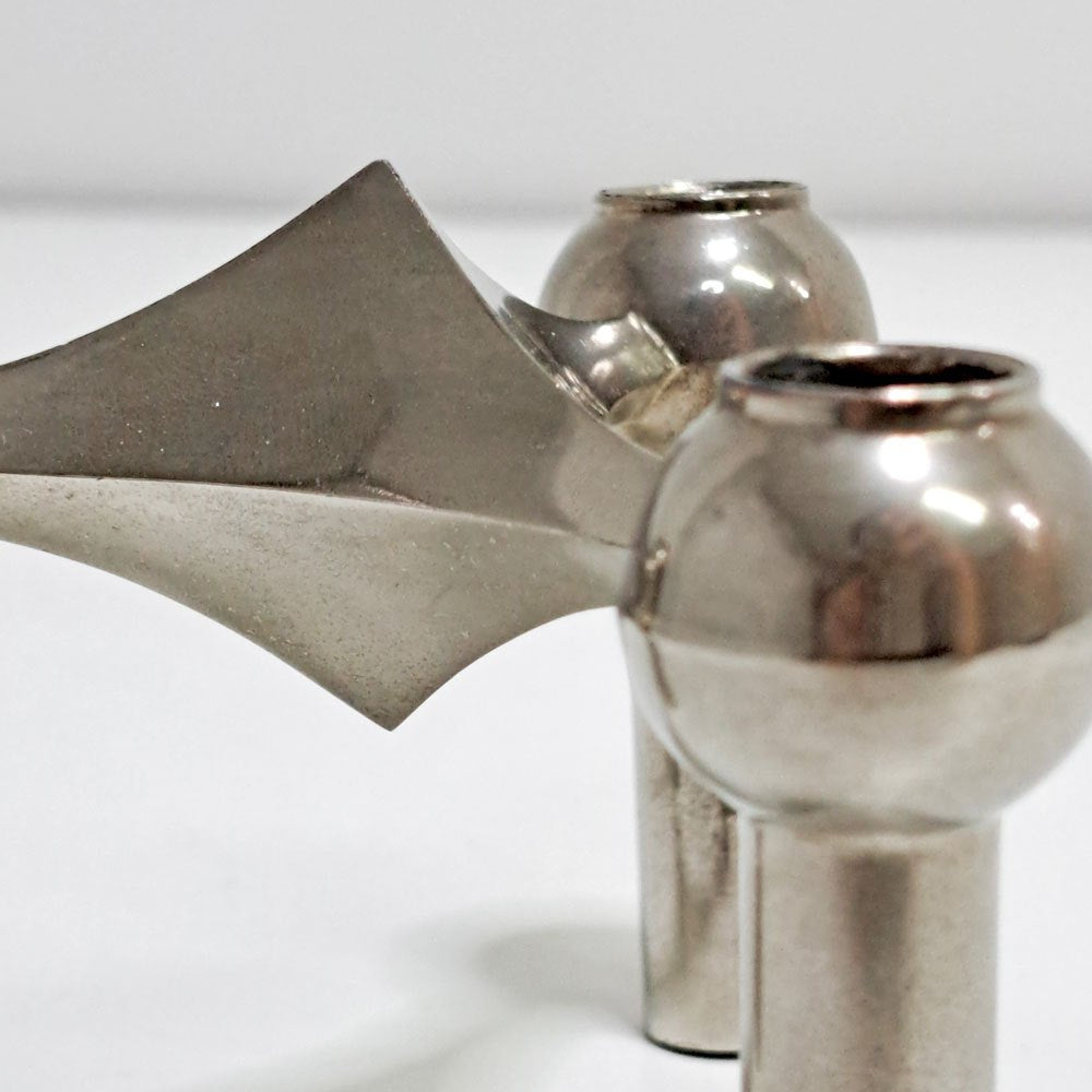 ストッフ ナゲル STOFF Nagel S22 キャンドルホルダー クローム candle holder Chrome インテリア オブジェ ドイツ ビンテージ ●