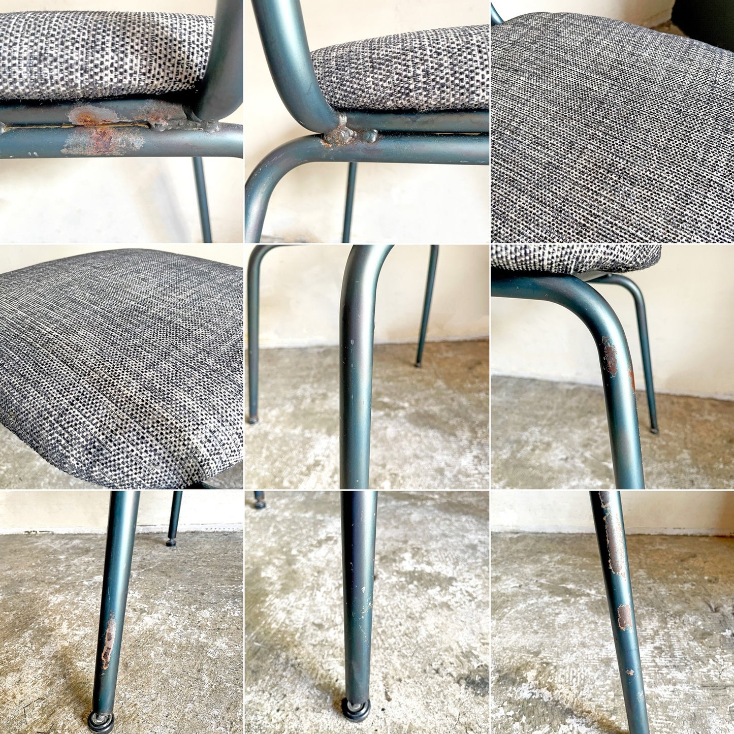 アクメファニチャー ACME Furniture グランドビュー チェア GRANDVIEW CHAIR ダイニングチェア ファブリック グレー系 アイアン脚 廃番ア ■