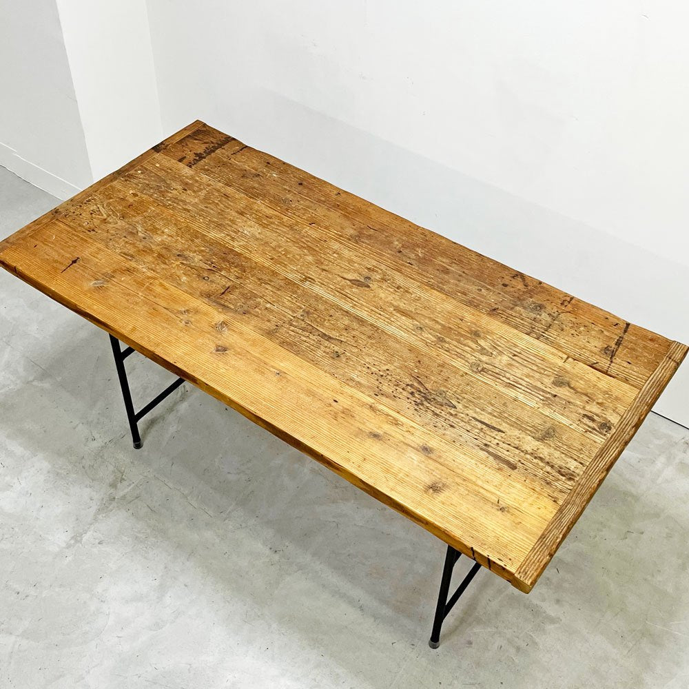 杉山製作所 ファクト L ワークテーブル FACT L WORK TABLE ダイニングテーブル W140cm 杉古材 アイアン インダストリアルデザイン ●