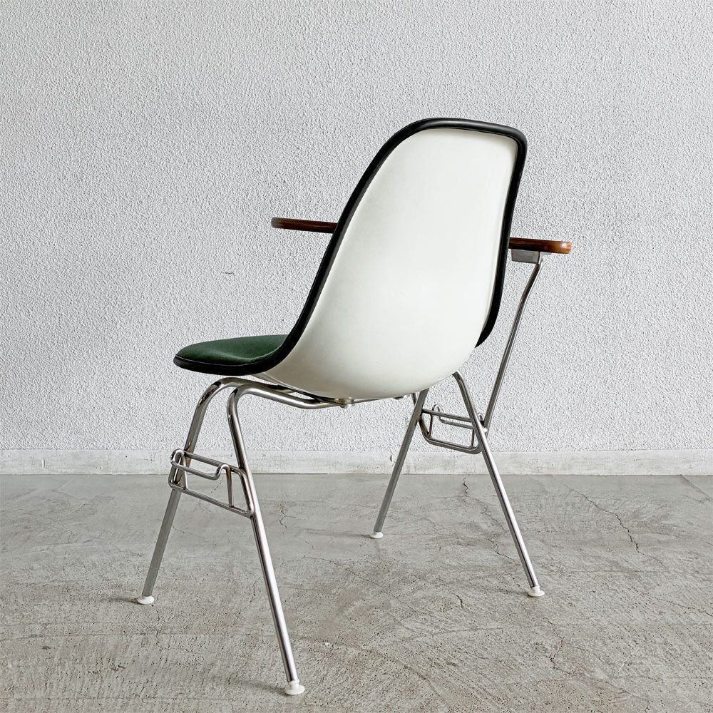 ハーマンミラー Herman Miller サイドシェルチェア セカンド 2nd ビンテージ アプホルスター スクールベース 肘掛けテーブル付 イームズ ミッドセンチュリー A 〓