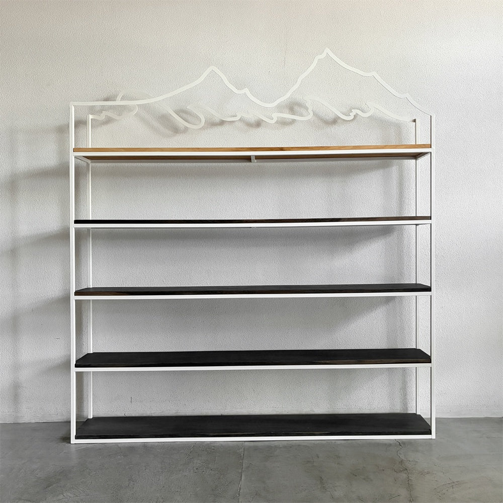 スタジオ・アペイロン STUDIO APEIRON リブレリア モンターニャ Libreria Montagna 江の島 ブックケース ENOSHIMA BOOKCASE イタリア ナチュラルモダン 飾り棚 オープンシェルフ オーク無垢材 5段 本棚 ディスプレイラック 定価約83万円 〓