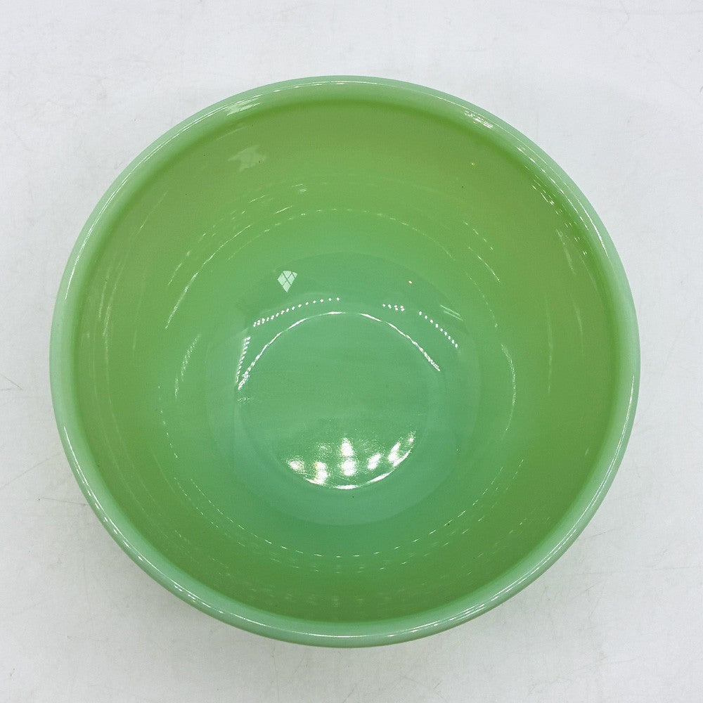 ファイヤーキング FIRE KING ジェダイ JADE-ITE ビーデッドエッジボウル 15.5cm ミルクガラス USビンテージ アンカーホッキング ●
