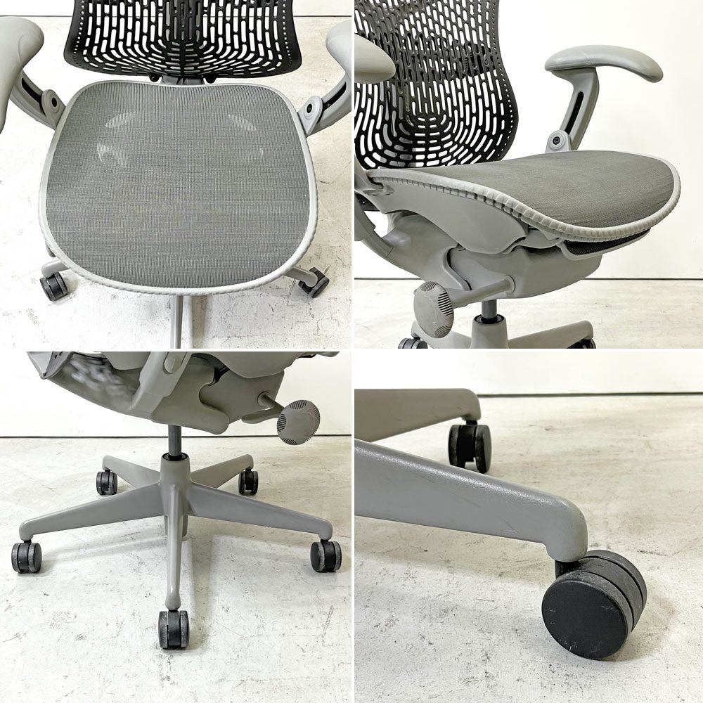 ハーマンミラー Herman Miller ミラチェア Mirra Chair オフィスチェア スタジオ7.5 Studio7.5 グレー 座面昇降 ●