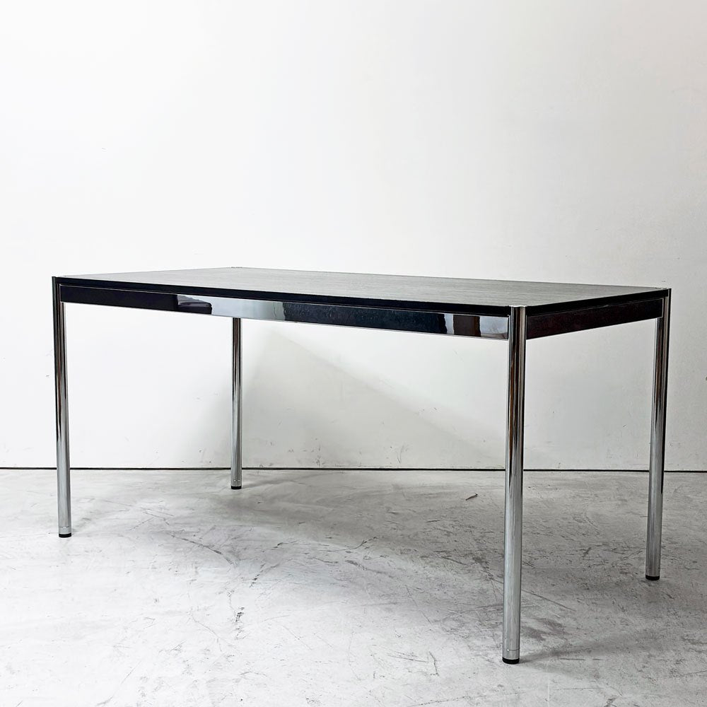 USMモジュラーファニチャー USM Haller USMハラーテーブル ワーキングデスク ダイニングテーブル オーク材 ブラック W150cm 高さ調整リング付き スイス ●
