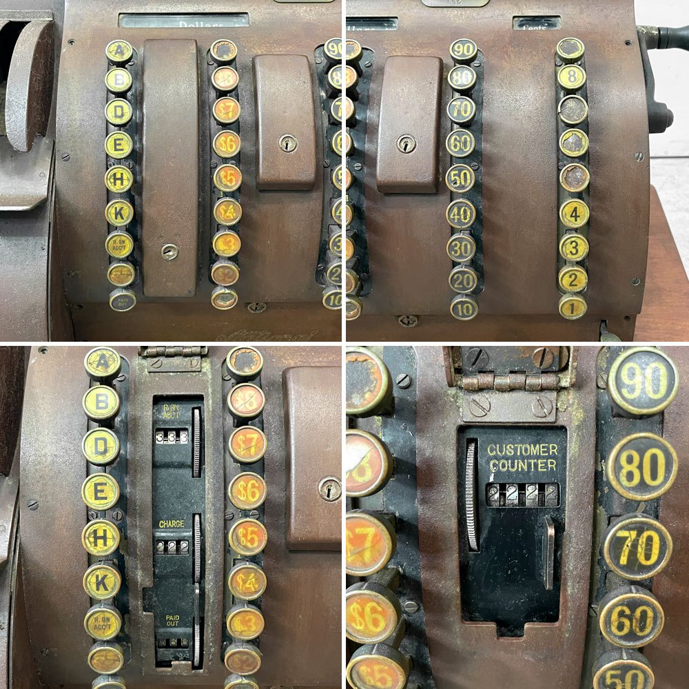 ナショナル・キャッシュ・レジスター・カンパニー The National Cash Register Co. ビンテージ レジスター キャッシャー USビンテージ スチール 機械仕掛け オブジェ 店舗什器 小道具 ジャンク 現状品 ●